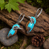 Bohemian Turquoise Bird Earrings with Nature Inspired Artistic Design