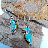 Bohemian Turquoise Bird Earrings with Nature Inspired Artistic Design