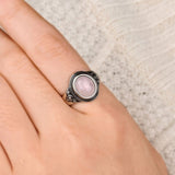 Vintage Rose Quartz Ring with Bohemian Nature Inspired Design