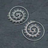 Bohemian Spiral Mandala Earrings with Nature Inspired Tribal Charm