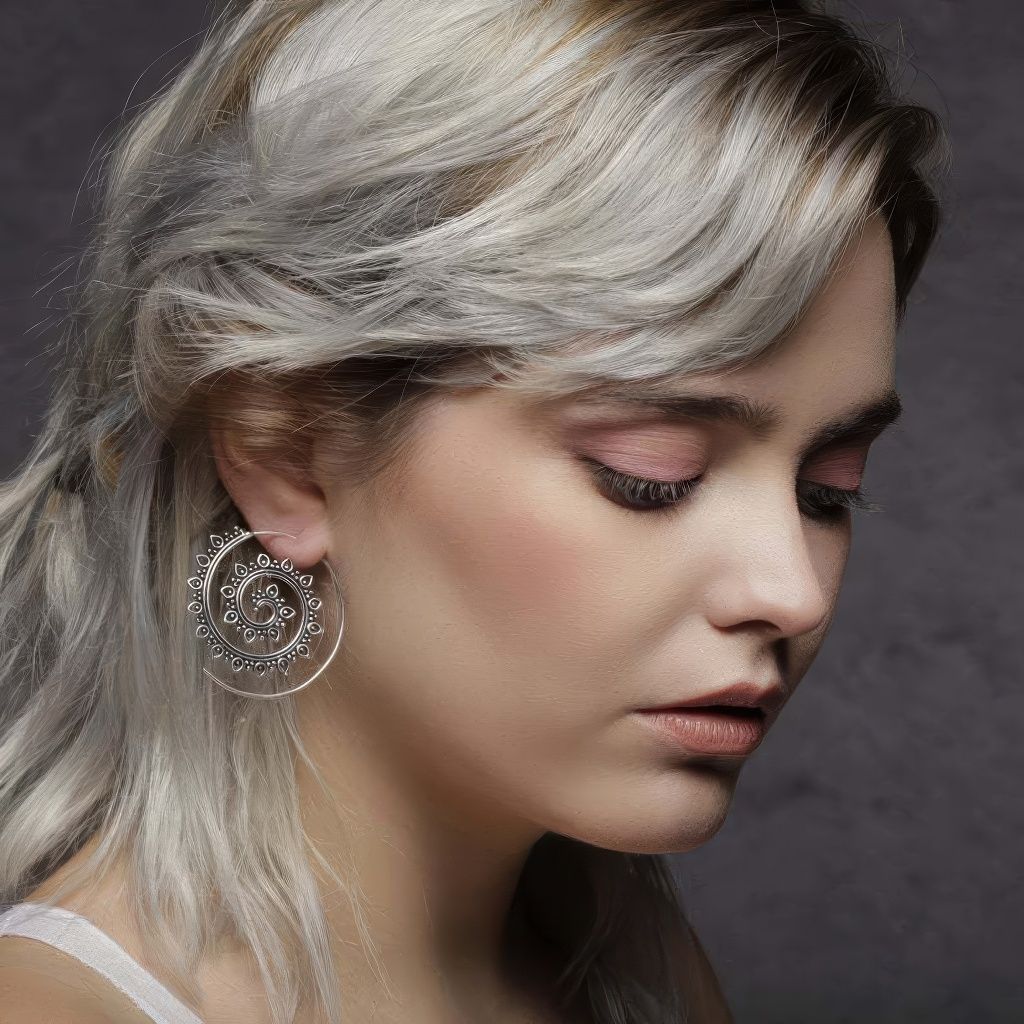 Bohemian Spiral Mandala Earrings with Nature Inspired Tribal Charm
