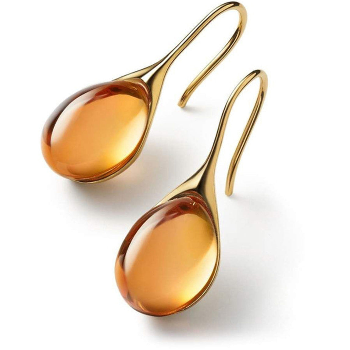Lime Green Teardrop Earrings with Natural Glass Shine