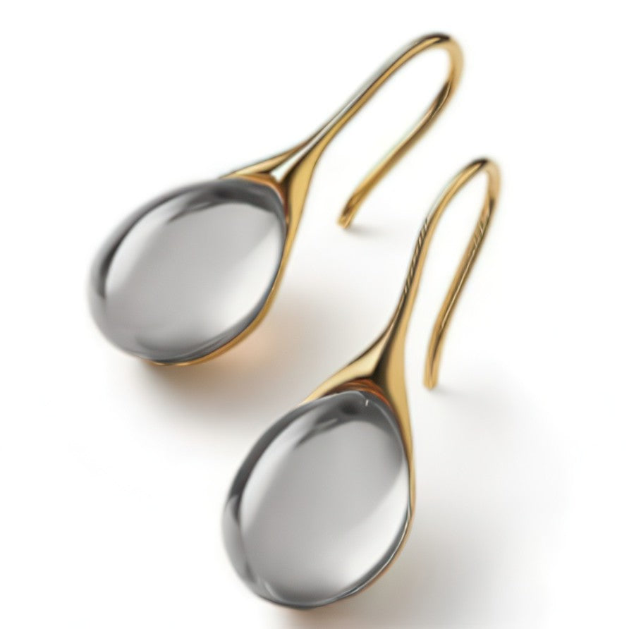 Lime Green Teardrop Earrings with Natural Glass Shine