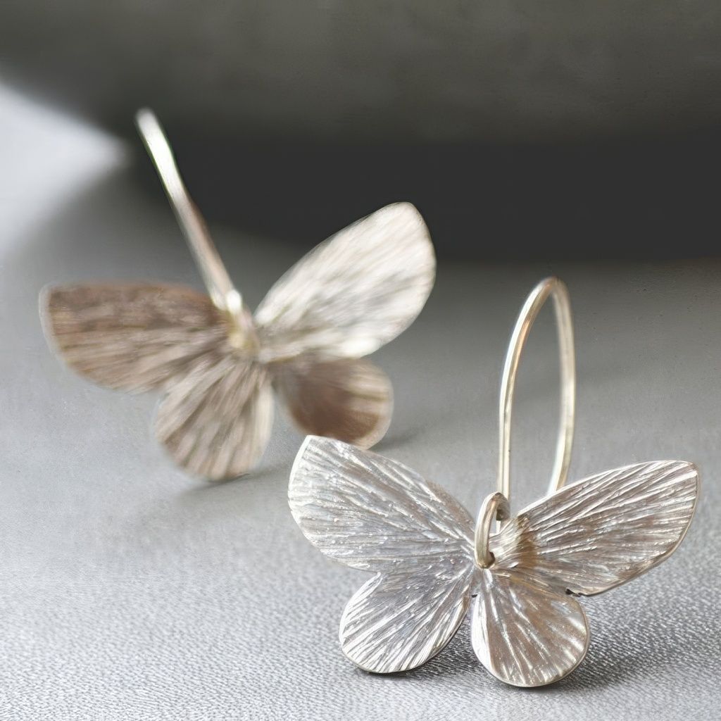 Butterfly Dangle Earrings with Nature Inspired Minimalist Boho Style