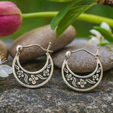 Floral Hoop Earrings with Nature Inspired Bohemian Design