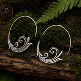Whimsical Spiral Hoop Earrings with Nature Inspired Boho Design