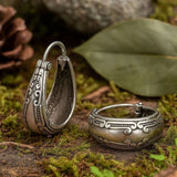 Tribal Guardian Hoop Earrings with Ancient Patterns