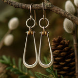 Boho Teardrop Earrings with Golden Beads and Artisan Charm