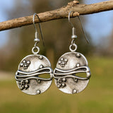 Round Bohemian Drop Earrings with Organic Nature-Inspired Design