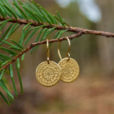 Rustic Gold Disc Earrings with Nature-Inspired Bohemian Charm