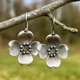 Nature Inspired Floral Drop Earrings with Elegant Petal Design