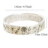Wildflower Engraved Band Ring for Nature-Inspired Boho Style