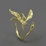 Orchid Flower Adjustable Ring for Women