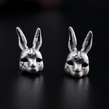 Mystic Bunny Mask Stud Earrings with Ritual Power