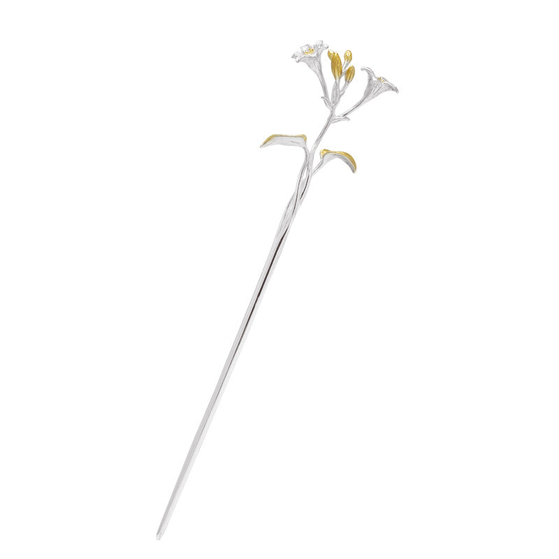 Lily Blossom Hair Stick for Goddess-Inspired Natural Beauty