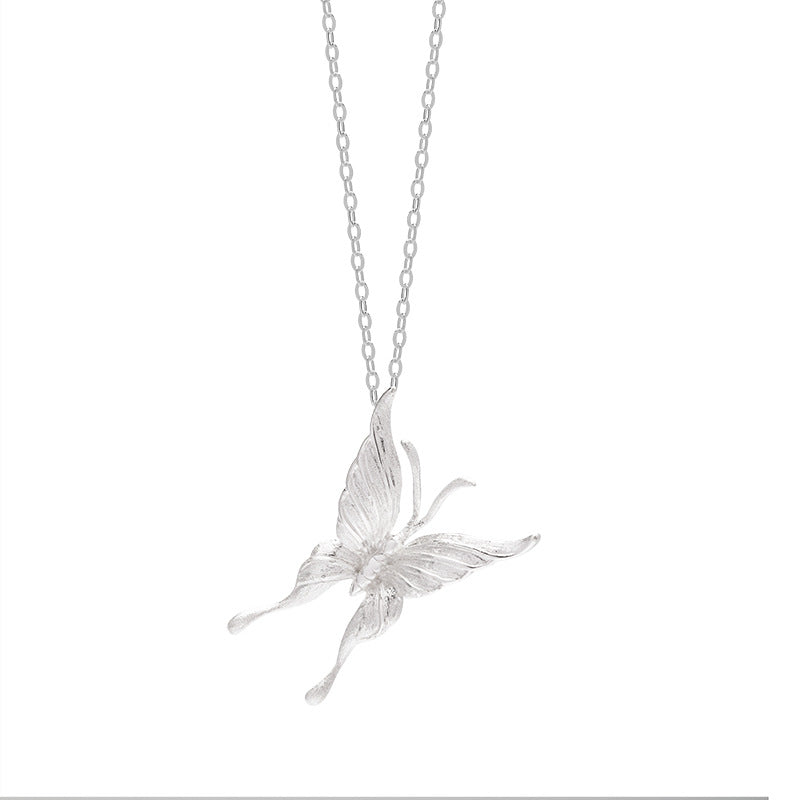 Silver Butterfly Necklace – Rebirth & Spirit Flight