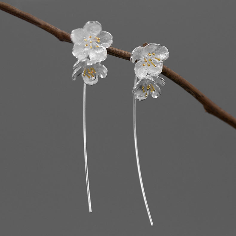 Floral Drop Earrings Gold or Silver