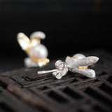 Pearl Bunny Stud Earrings with Playful Lunar Energy