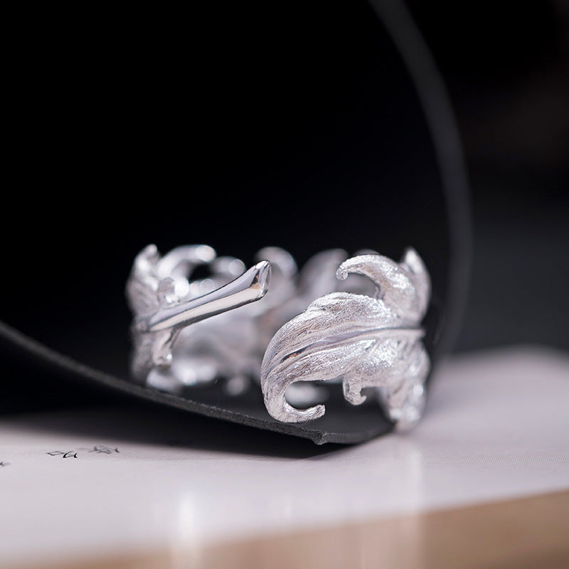 Leaf Statement Ring – Nature-Inspired Adjustable Forest Jewelry