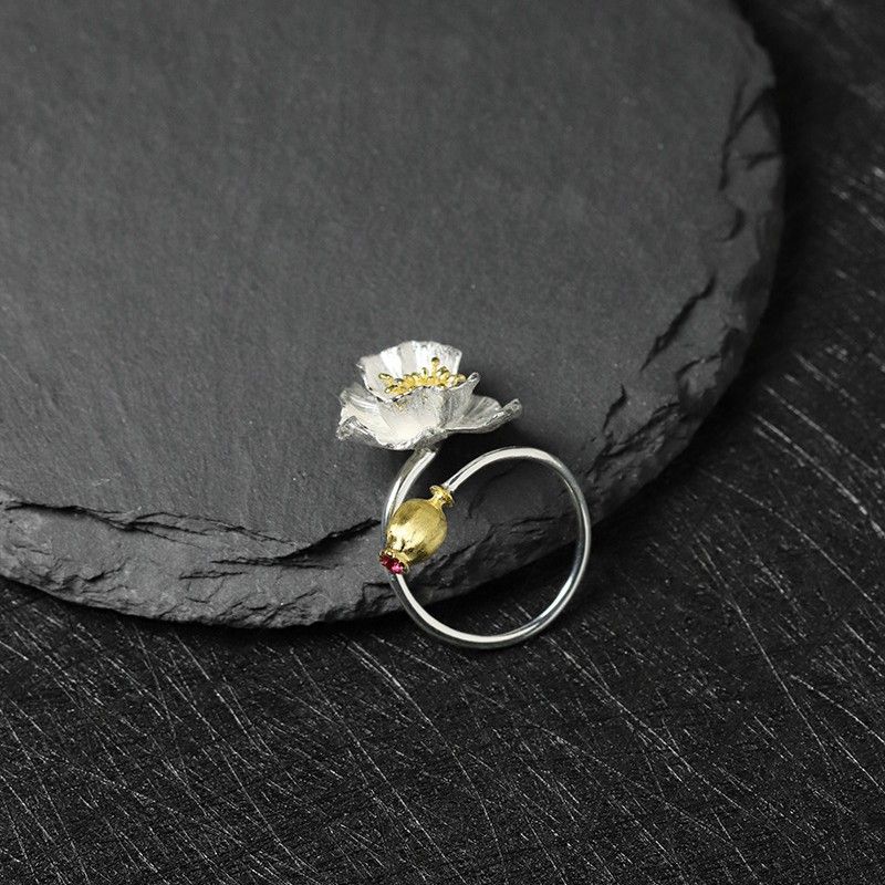 Bloom and Bud Ring for Duality and Feminine Power