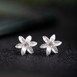 Lily Flower Stud Earring – Sterling Silver Botanical Jewelry
