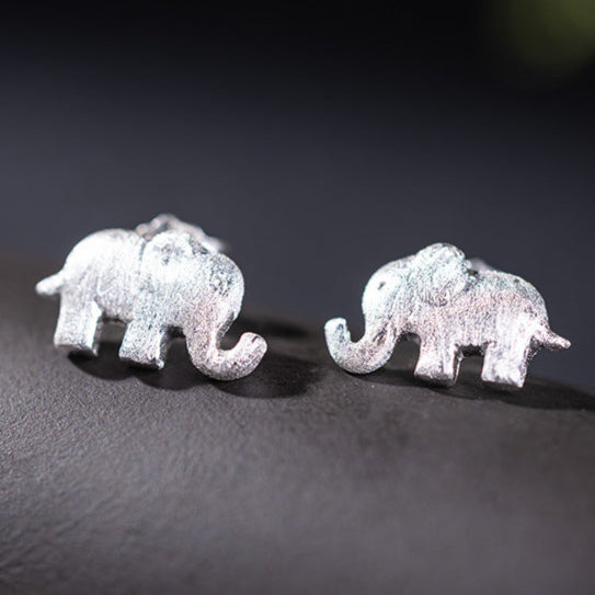 Silver Elephant Stud Earrings – Totem of Wisdom & Protection