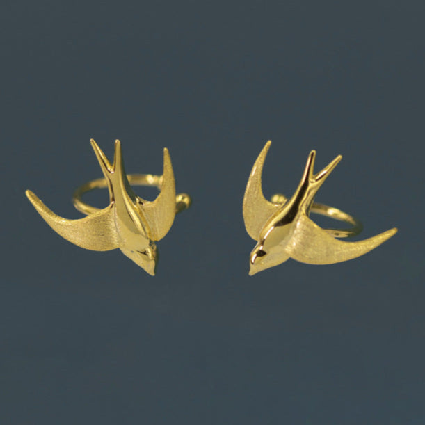 Golden Swallow Adjustable Ring for Spirit and Freedom
