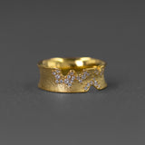 Silver Crystal Ridge Ring for Lunar Strength and Mystery