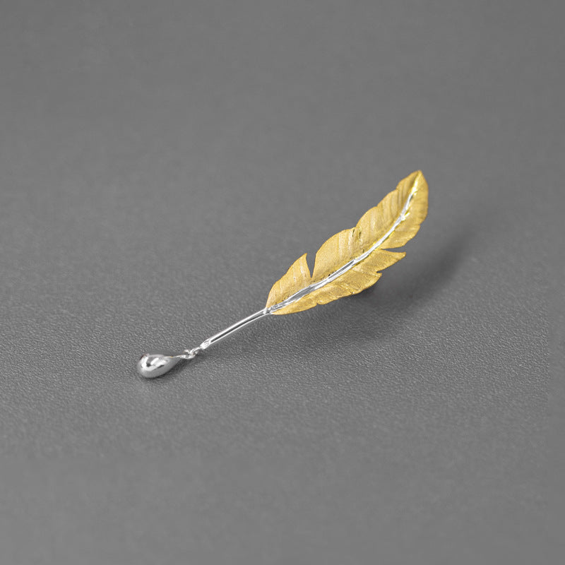 Feather Brooch for Women – Gold & Silver