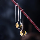 Moonlit Village Threader Earrings for Poetic Mystic Souls