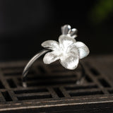 Sterling Silver Flower Ring – Botanical Nature-Inspired Jewelry