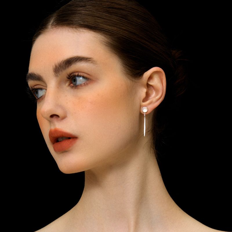 Leaf Drop Earrings Gold Silver Dangle Jewelry