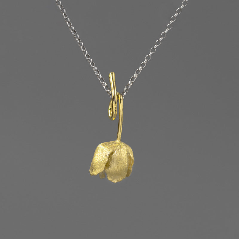 Botanical Pendant Necklace in Gold & Silver