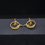 Golden Vine Earrings with Minimal Bloom and Sacred Flow