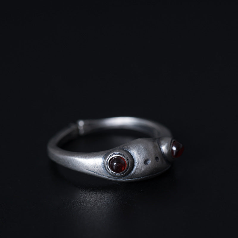 Mystic Creature Eye Ring for Protection and Dark Insight