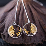 Moonlit Village Threader Earrings for Poetic Mystic Souls