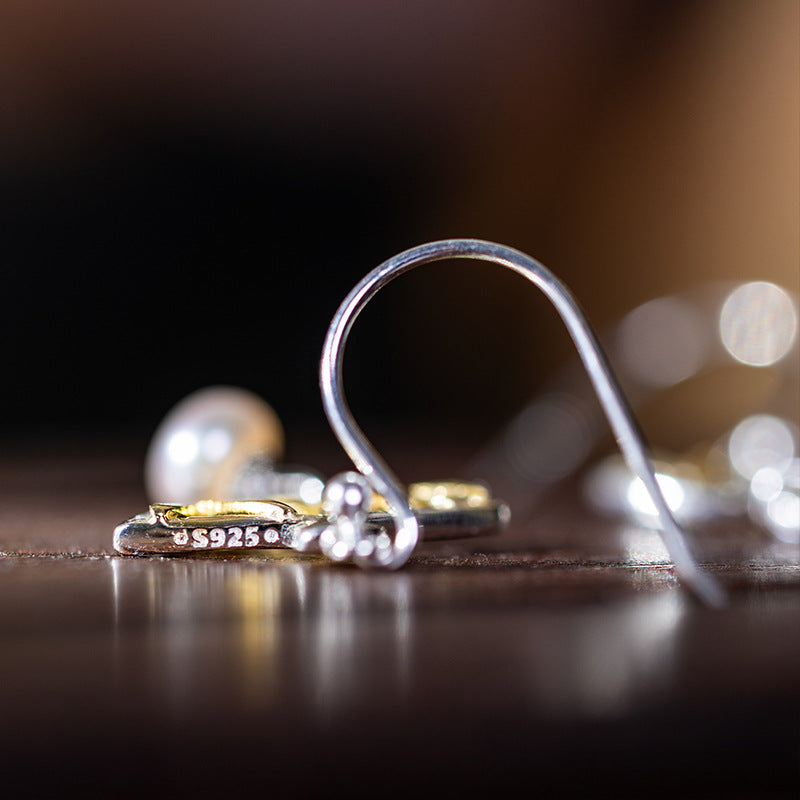 Golden Bamboo Pearl Earrings for Serene Mystic Balance