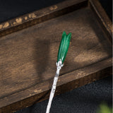 Green Jade Bud Hair Stick for Mystic Forest Energy