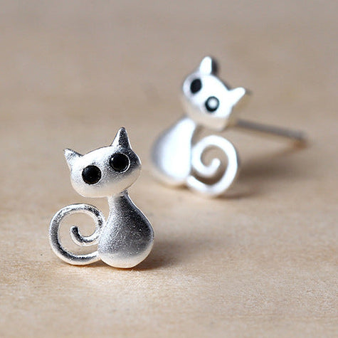 Mystic Black-Eyed Cat Studs for Intuition and Charm
