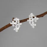 Gold Flower Stud Earrings for Women