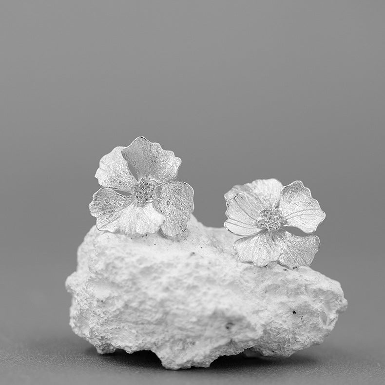 Silver Blossom Stud Earrings for Everyday Goddess Energy