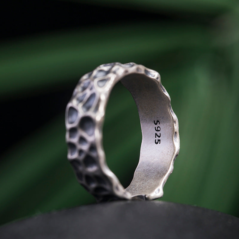 Raw Textured Lava Ring for Earthbound Spirit Power