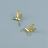 Silver Hummingbird Stud Earrings for Joy and Freedom