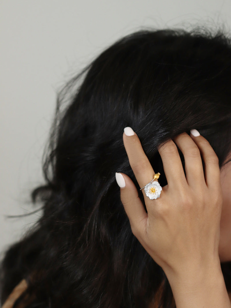 Bloom and Bud Ring for Duality and Feminine Power