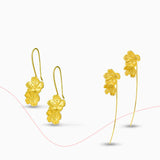 Floral Drop Earrings Gold or Silver