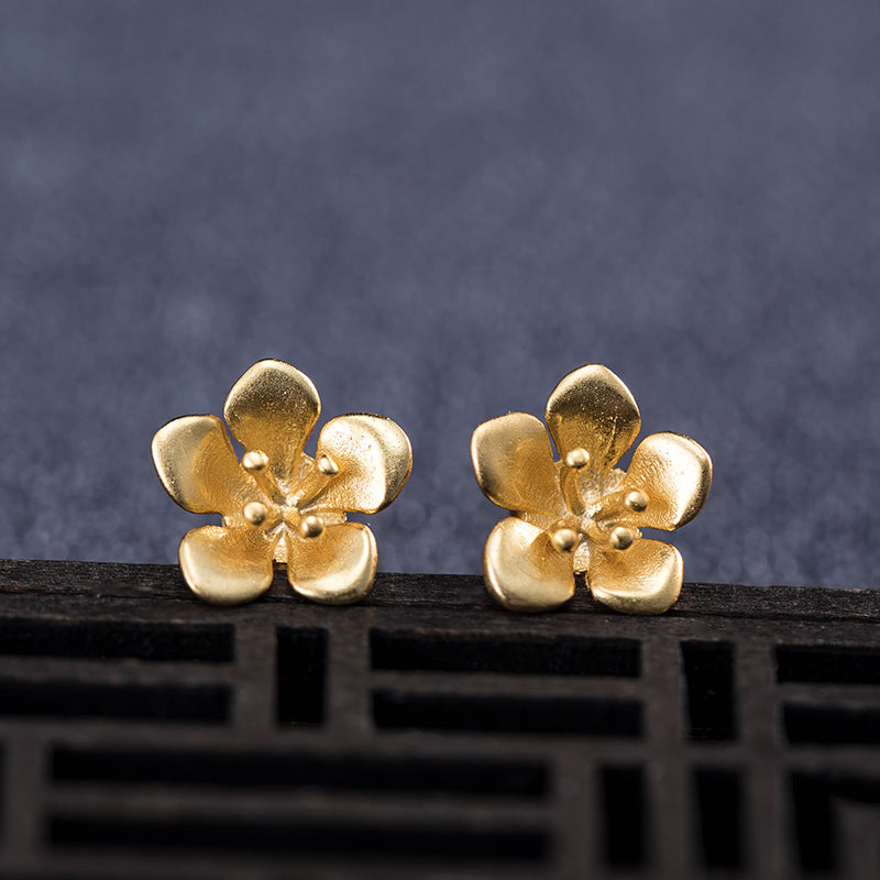 Golden Blossom Stud Earrings – Floral Magic Jewelry