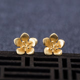Golden Blossom Stud Earrings – Floral Magic Jewelry