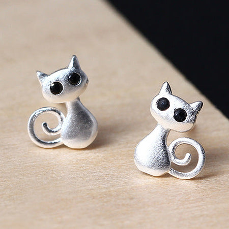 Mystic Black-Eyed Cat Studs for Intuition and Charm