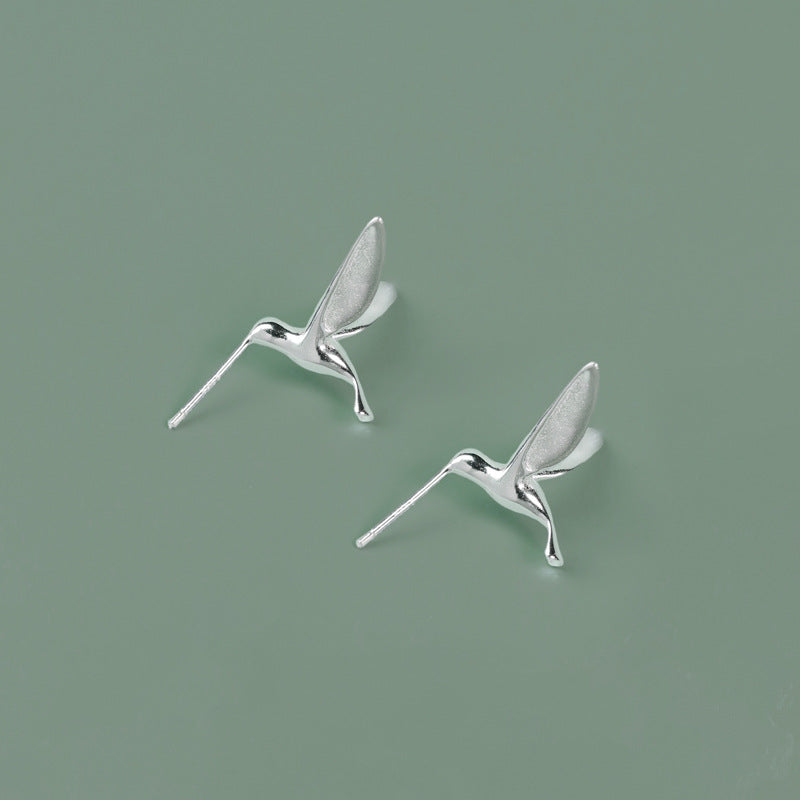 Silver Hummingbird Stud Earrings for Joy and Freedom