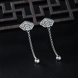 Mystic Lotus Drop Earrings with Sacred Flowing Energy